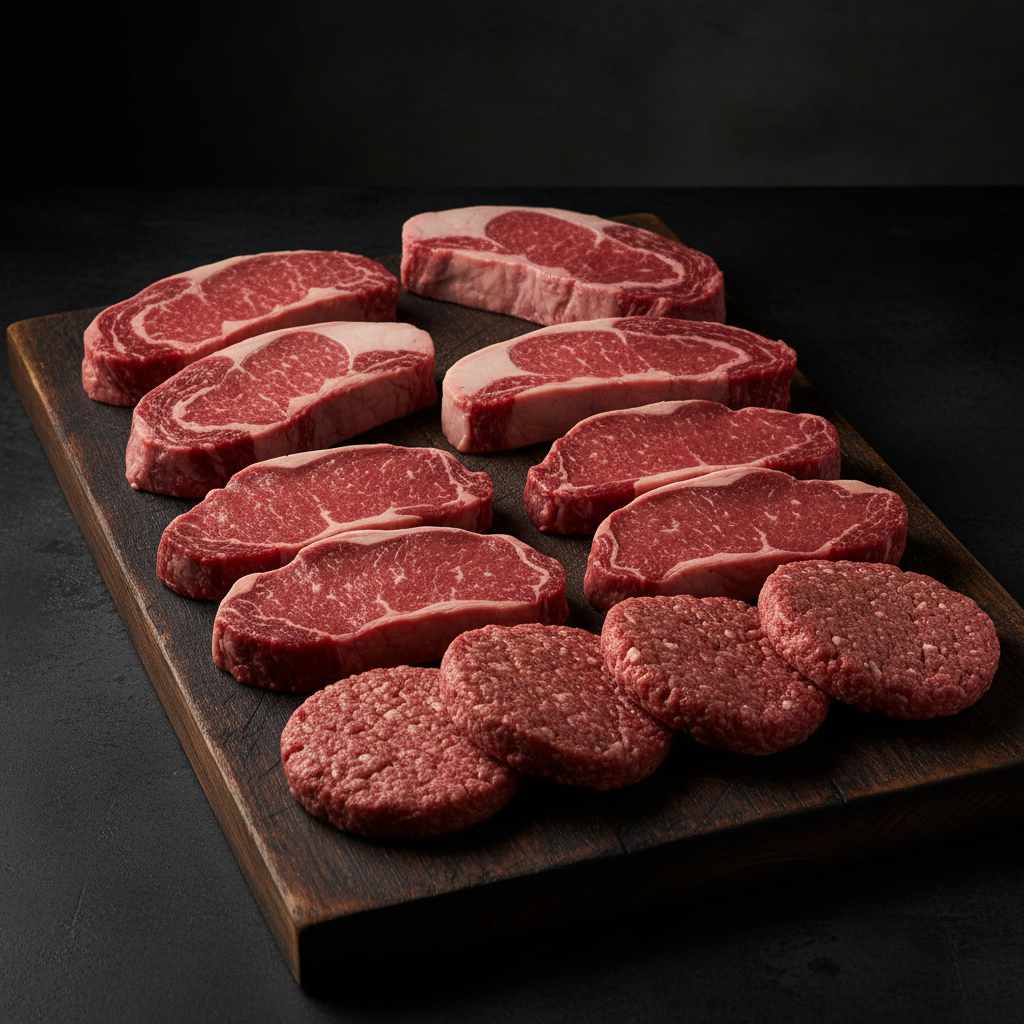 The Pitmaster Grill Pack - ribeye, NY strip, sirloin and craft beef patties
